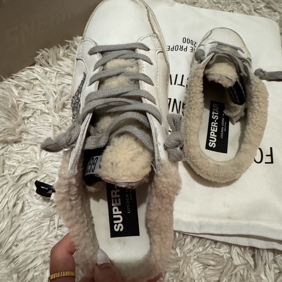 Golden Goose Superstar Sabot Sneaker Mules white leather with Shearling Lining - Picture 3 of 12